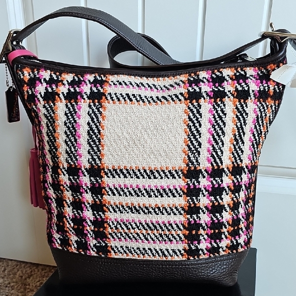 Coach 2012 NWT Tattersall Wool Leather Shoulder Bag - Picture 7 of 12